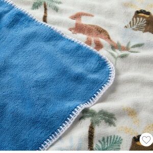 Cloud Island Blue and White plush baby blanket